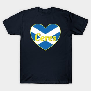 Ceres Scotland UK Scotland Flag Heart T-Shirt